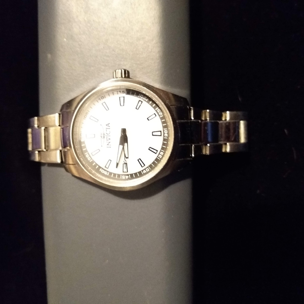 Invicta stainless steel watch w/ white/black face